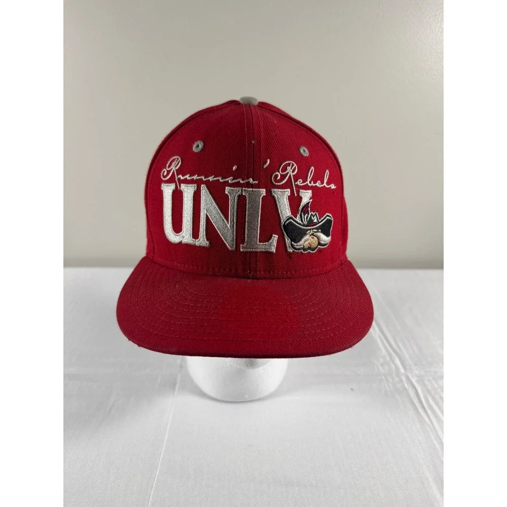 90s Vintage New Era UNLV Runnin Rebels Wool Snapback Hey Reb Mascot Mens NCAA